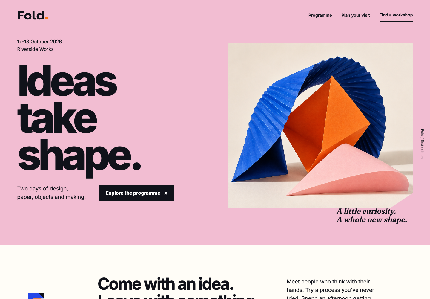 Rendered festival website from the Fold collection