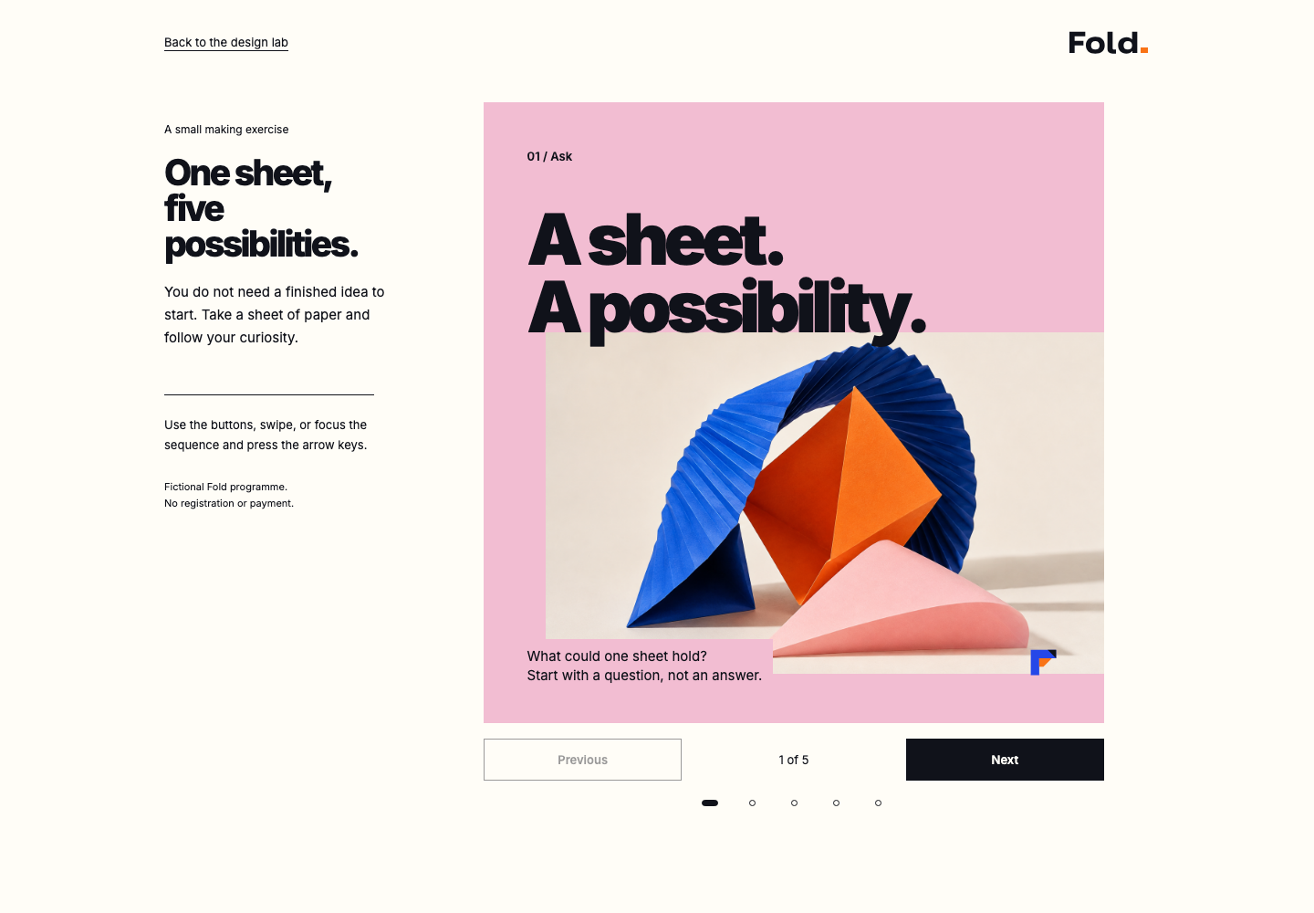 Rendered social carousel from the Fold collection