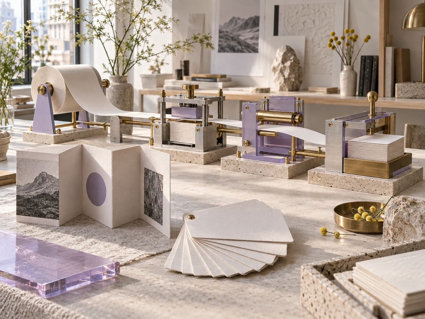 Sculptural folded papers representing a personal practice guide.